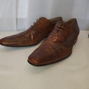 Fratelli Select Men’s Brown Genuine Leather Square Toe Derby Dress Shoes Size 12